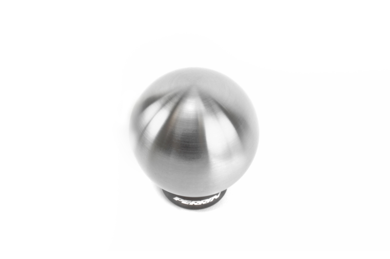 Subaru WRX STI Shift Knob - Perrin Performance - Ball Style 2.0in Stainless Steel - Brushed - `04-`21